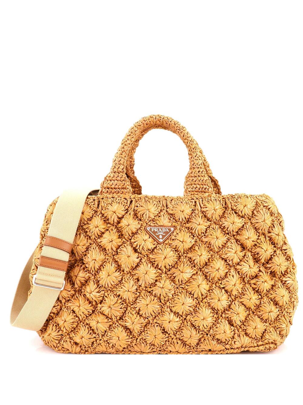 Prada Canapa Convertible Tote Raffia #365530P12B